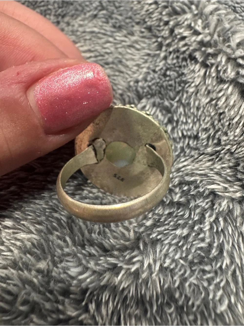 Opal-Effect Statement Ring in Opalescent Blue